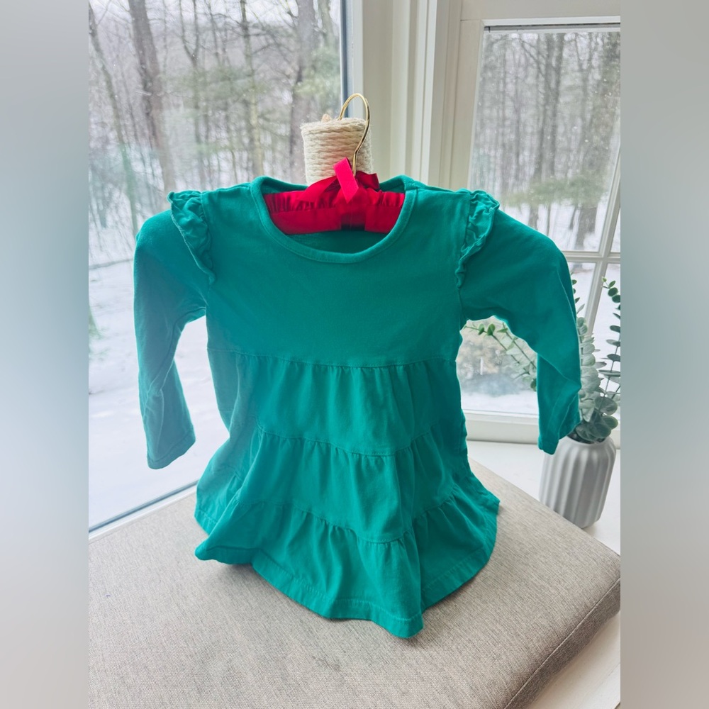 Bumeex 3Y Teal Long Sleeve Tiered Kids toddler girls EUC